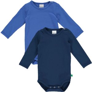 Fred's World by GREEN COTTON Rompertje/body  azuur / donkerblauw