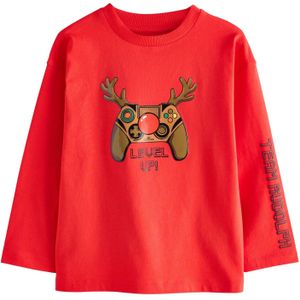 Next Shirt 'Christmas'  karamel / groen / rood / zwart
