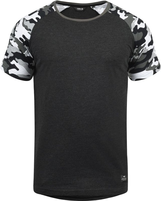 Solid - Cahil - T-shirt - Donkergrijs - Katoenmix - Korte Mouwen