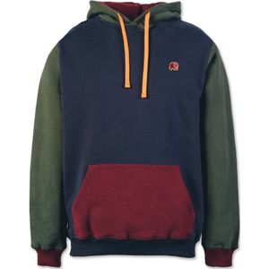 Trendsplant Sweatshirt ' COLOR BLOCK '  navy / groen / rood