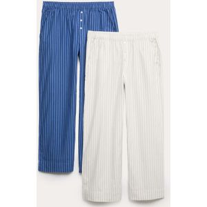 Marks & Spencer Pyjamabroek  blauw / wit