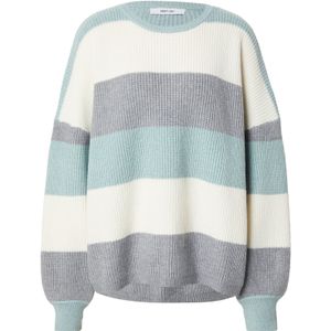 ABOUT YOU Oversized trui 'Mina'  grijs gemêleerd / mintgroen / wolwit