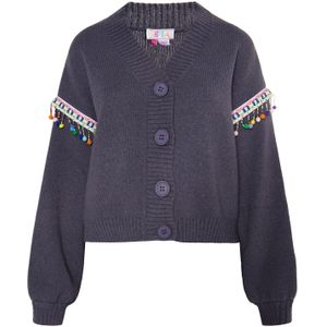 IZIA Gebreid vest  blauw / basaltgrijs / groen / rood