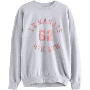 Next Sweatshirt 'Applique Le Marais City'  lichtgrijs / pitaja roze
