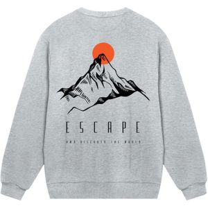 F4NT4STIC Sweatshirt 'Escape Discover the World Mountain'  grijs / oranje / zwart