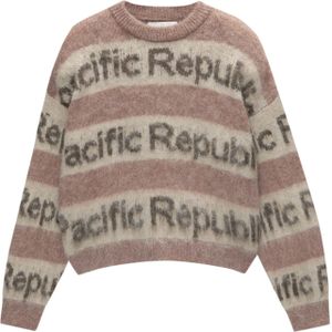 Pull&Bear Trui  crème / donkergrijs / rood gemêleerd