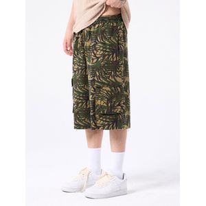 VAMOS CLO Broek  beige / bruin / groen