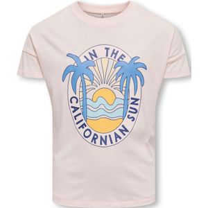 ONLY GIRLS Shirt 'KOGEMMA'  lichtblauw / oranje / rosa