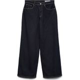 Wide Fit Jeans - Licht Verwassen Dark Denim Look - Low Waist