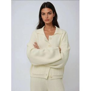 Hiccup Gebreid vest  ecru