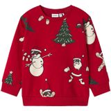NAME IT - NMMROKA - Sweatshirt - Beige - Groen - Rood