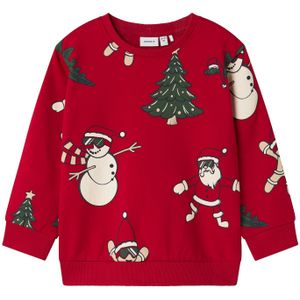 NAME IT - NMMROKA - Sweatshirt - Beige - Groen - Rood