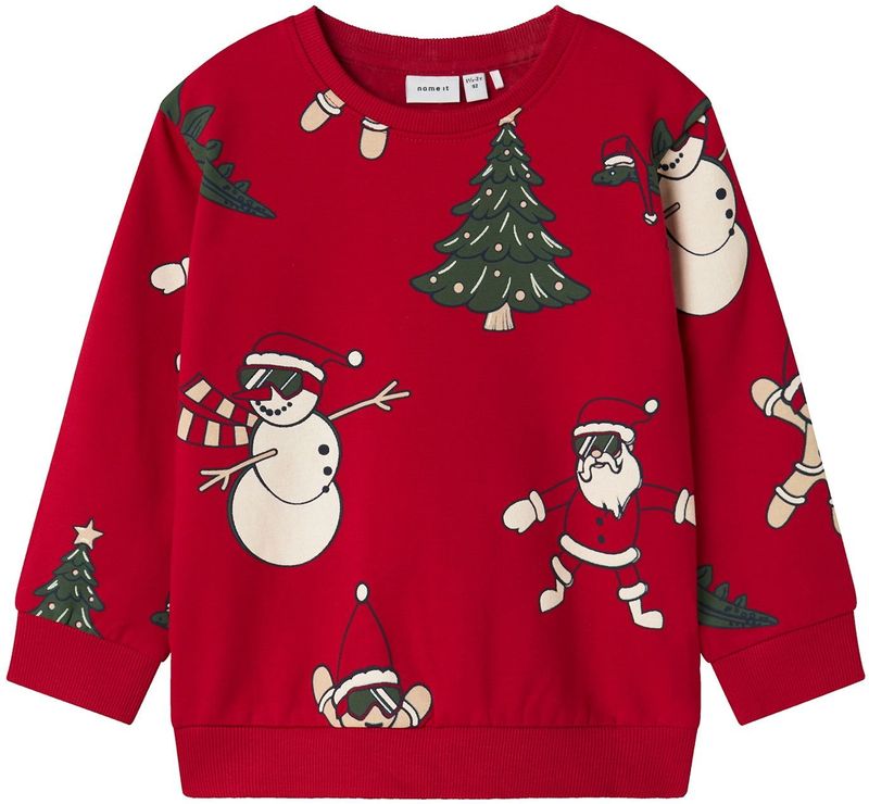 NAME IT - NMMROKA - Sweatshirt - Beige - Groen - Rood