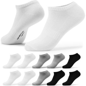 Occulto - Diana - Sneakersokken - Zwart Wit Grijs - Pak van 10