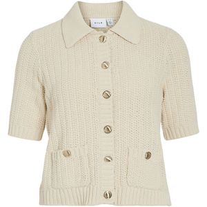 VILA Gebreid vest 'VIGEORGIE'  crème