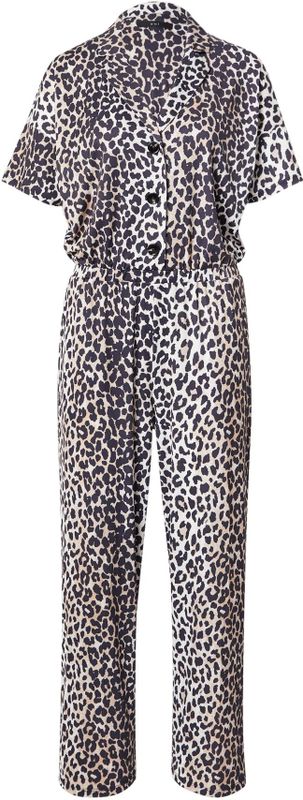 OUI Jumpsuit  beige / zwart / wit