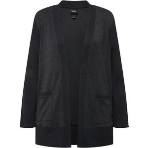 Ulla Popken - Veste Sweat Côtelée - Zwart - Grote Maten