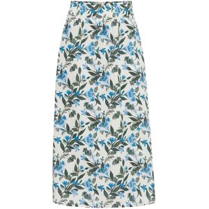 Fransa Rok 'Maddie'  crème / blauw / donkergroen