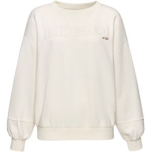 Sweater - Wolwit - Met Luxueus Borduursel - Ronde Hals - Lange Mouwen