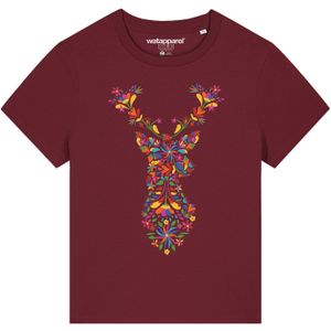 Watapparel Shirt ' Floral Deer '  gemengde kleuren / bordeaux