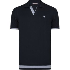 Felix Hardy - Tricot Polo Shirt - Navy - Korte Mouwen - Heren