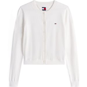 Tommy Jeans Gebreid vest 'ESSENTIAL'  wit