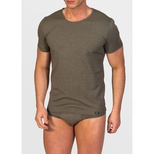 zd ZERO DEFECTS Onderhemd 'Crew-Neck T-shirt Soya Yarn'  donkergroen