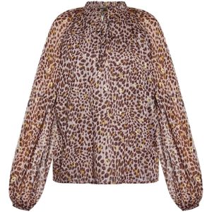 faina Blouse  bruin / goud / lichtgrijs / mauve