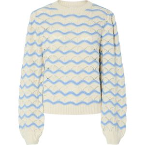 YAS Trui 'YASVIMA'  ecru / lichtblauw