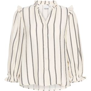 ICHI Blouse  crème / zwart