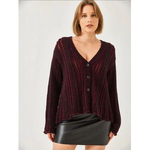 Bianco Lucci Gebreid vest  merlot