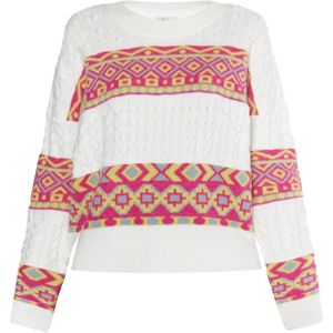 IZIA Trui 'Gaya'  lichtblauw / geel / rood / wit