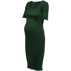 Only Maternity Jurk 'OLMXena'  donkergroen