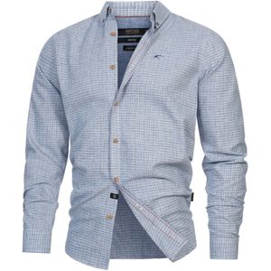 INDICODE JEANS Overhemd 'Terra'  blauw / wit