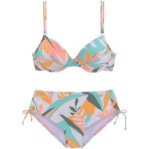 Beugelbikini - Gedessineerd - Wit - Geel - Met Sluiting Achter