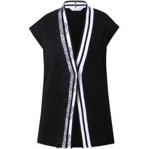 MIAMODA Gebreid vest  zwart / wit