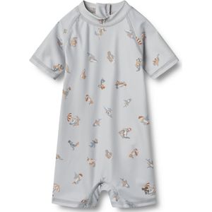 WHEAT Badpak  lichtblauw / cognac / wit