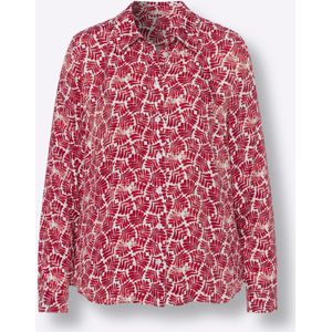 Blouse - Rood/Ecru - 100% Viscose - Lange Mouwen