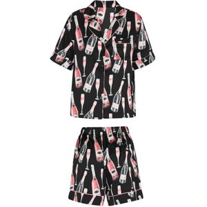 faina Korte pyjama  grijs / pink / zwart / wit