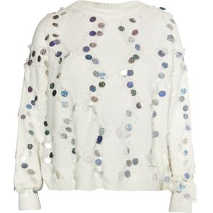 IZIA Trui  turquoise / zilver / wolwit