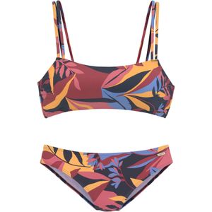 Sunseeker Bustierbikini Allis - Marine - Roestrood - Gedessineerd - Ingewerkte Softcups