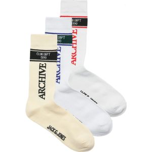 JACK & JONES Sokken 'JACZAMORA'  crème / blauw / rood / wit