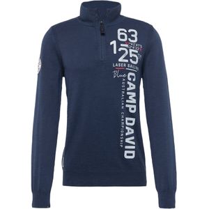 CAMP DAVID - Trui - Marine - Lichtgrijs - Rood