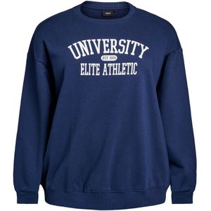 Zizzi Sweatshirt 'Mrikke'  marine / wit