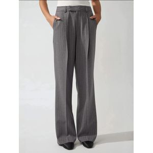 Hiccup Bandplooibroek  grijs gemêleerd / wit