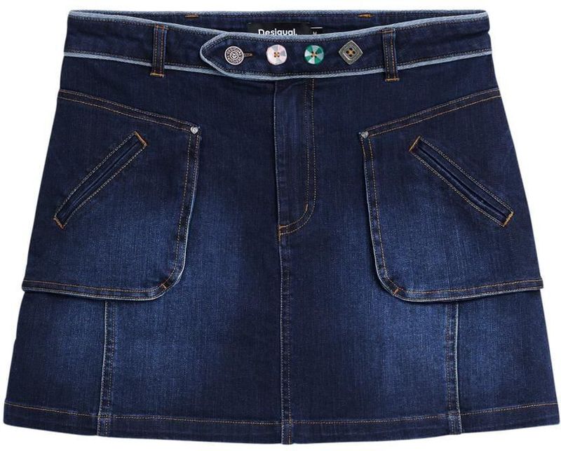 Desigual - Rok - Blauw - Minirok - Kort