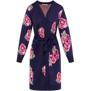 Quiosque Gebreid vest  nachtblauw / groen / lichtroze / rood