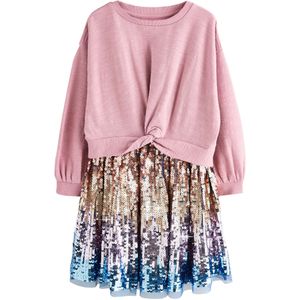 Next Jurk  blauw / goud / lila / lichtroze