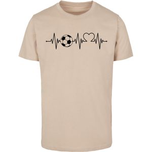 F4NT4STIC Shirt 'Heartbeat Soccer'  sand / zwart