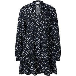 EDITED Jurk 'Heather'  donkerblauw / wit